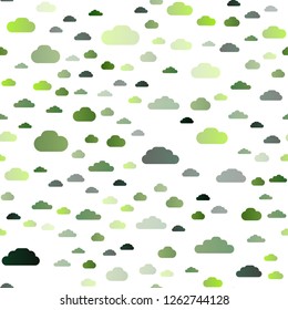 Light Green vector seamless template with sky, clouds. Modern illustration with colorful gradient clouds. Trendy design for wallpaper, fabric makers.