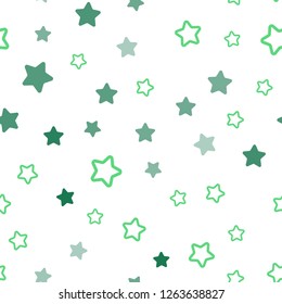 Light Green vector seamless template with sky stars. Blurred decorative design in simple style with stars. Texture for window blinds, curtains.