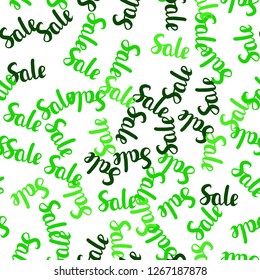 Light Green vector seamless template with 70, 90% selling. Illustration with signs of sales on abstract template. Backdrop for ads, leaflets of Black Friday.