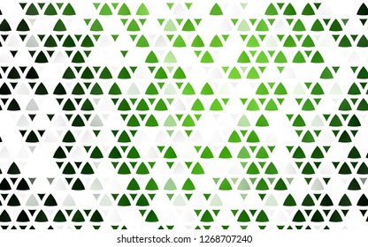 Light Green vector seamless template with crystals, triangles. Triangles on abstract background with colorful gradient. Design for textile, fabric, wallpapers.