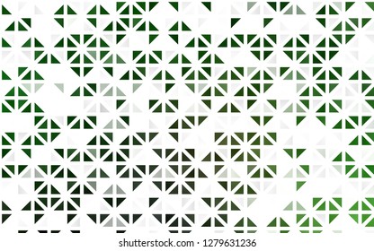 Light Green vector seamless template with crystals, triangles. Glitter abstract illustration with triangular shapes. Trendy design for wallpaper, fabric makers.