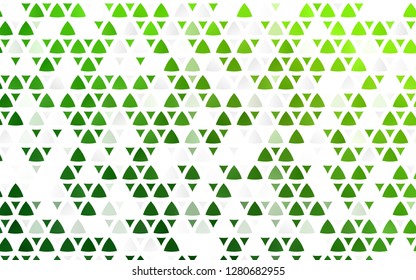 Light Green vector seamless template with crystals, triangles. Illustration with set of colorful triangles. Trendy design for wallpaper, fabric makers.