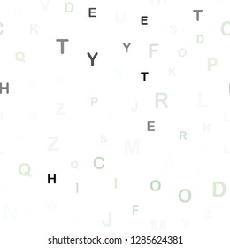 Light Green vector seamless template with isolated letters. Modern geometrical illustration with ABC english symbols. Pattern for trendy fabric, wallpapers.