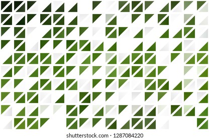 Light Green vector seamless template with crystals, triangles. Decorative design in abstract style with triangles. Template for business cards, websites.
