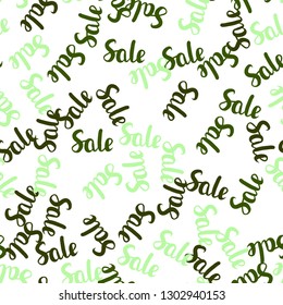 Light Green vector seamless template with 70, 90% selling. Gradient illustration with discount signs on white backdrop. Design for business ads, commercials.