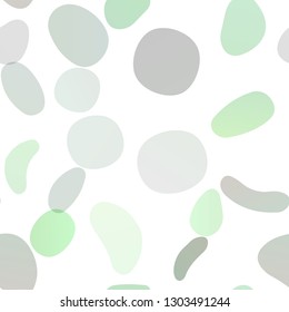Light Green vector seamless template with spots. Blurred decorative design in abstract style with bubbles. Trendy design for wallpaper, fabric makers.
