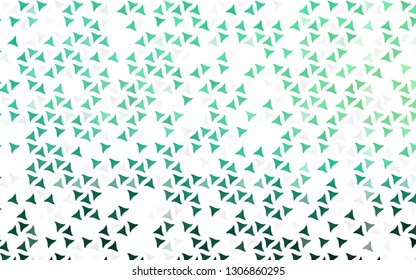 Light Green vector seamless template with crystals, triangles. Triangles on abstract background with colorful gradient. Trendy design for wallpaper, fabric makers.