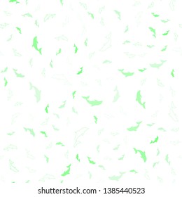 Light Green vector seamless template with dolphins. Shining illustration of colorful gradient sea dolphins. Template for natural magazines.
