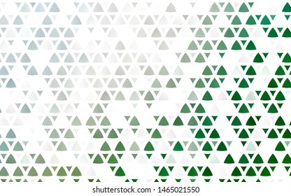 Light Green vector seamless template with crystals, triangles. Beautiful illustration with triangles in nature style. Template for business cards, websites.