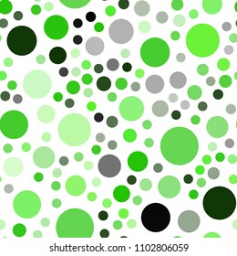 Light Green vector seamless texture with disks. Modern abstract illustration with colorful water drops. Pattern can be used as texture of wallpapers.