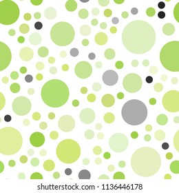 Light Green vector seamless texture with disks. Blurred decorative design in abstract style with bubbles. Pattern can be used as texture of wallpapers.