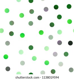 Light Green vector seamless texture with disks. Abstract illustration with colored bubbles in nature style. New design for ad, poster, banner of your website.