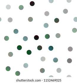 Light Green vector seamless texture with disks. Illustration with set of shining colorful abstract circles. The pattern can be used for ads, leaflets of liquid.
