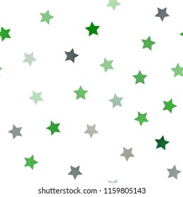 Light Green vector seamless texture with beautiful stars. Stars on blurred abstract background with gradient. Best design for your ad, poster, banner.