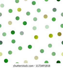 Light Green vector seamless texture with disks. Beautiful colored illustration with blurred circles in nature style. The pattern can be used for beautiful websites.