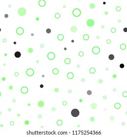 Light Green vector seamless texture with disks. Blurred decorative design in abstract style with bubbles. Trendy design for wallpaper, fabric makers.