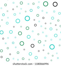 Light Green vector seamless texture with disks. Illustration with set of shining colorful abstract circles. Pattern can be used for ads, leaflets.