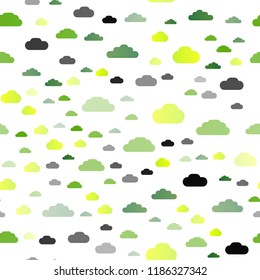 Light Green vector seamless texture with cloudy sky. Colorful illustration with abstract clouds. Trendy design for wallpaper, fabric makers.