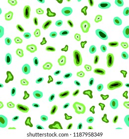 Light Green vector seamless texture with disks. Glitter abstract illustration with blurred drops of rain. Pattern for trendy fabric, wallpapers.
