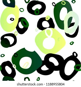 Light Green vector seamless texture with disks. Abstract illustration with colored bubbles in nature style. Design for textile, fabric, wallpapers.