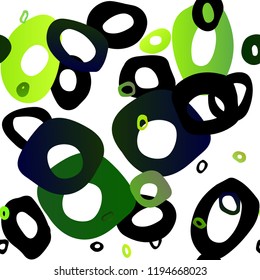 Light Green vector seamless texture with disks. Illustration with set of shining colorful abstract circles. Template for business cards, websites.