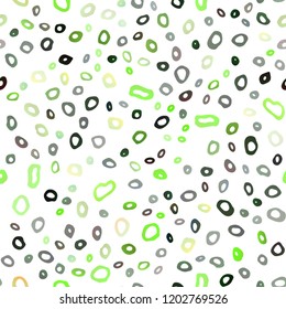 Light Green vector seamless texture with disks. Abstract illustration with colored bubbles in nature style. Pattern for design of fabric, wallpapers.