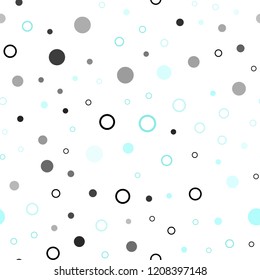 Light Green vector seamless texture with disks. Blurred decorative design in abstract style with bubbles. Pattern for design of fabric, wallpapers.