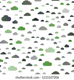 Light Green vector seamless texture with cloudy sky. Beautiful illustration with colorful sky, clouds. Pattern for design of window blinds, curtains.