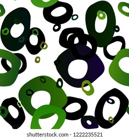 Light Green vector seamless texture with disks. Blurred decorative design in abstract style with bubbles. Pattern for design of fabric, wallpapers.