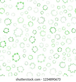 Light Green vector seamless texture with disks. Illustration with set of shining colorful abstract circles. Pattern can be used for beautiful websites.