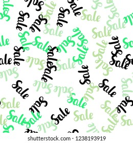 Light Green vector seamless texture with selling prices 70, 90 %. Colorful set of  percentage signs in simple style. Design for business ads, commercials.