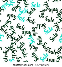 Light Green vector seamless texture with selling prices 70, 90 %. Shining colorful illustration with isolated selling prices. Design for business ads, commercials.