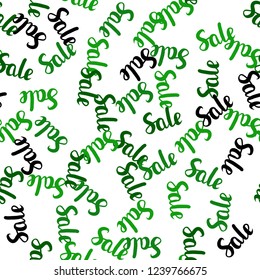 Light Green vector seamless texture with selling prices 70, 90 %. Illustration with signs of sales on abstract template. Backdrop for super sales on Black Friday.