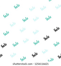 Light Green vector seamless texture with selling simbols. Illustration with signs of sales on abstract template. Pattern for ads, posters, banners of sales.