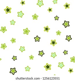 Light Green vector seamless texture with beautiful stars. Decorative shining illustration with stars on abstract template. Template for business cards, websites.