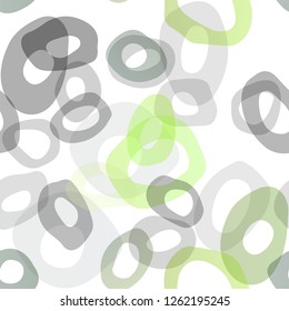 Light Green vector seamless texture with disks. Blurred bubbles on abstract backdrop with colorful gradient. Pattern for design of window blinds, curtains.