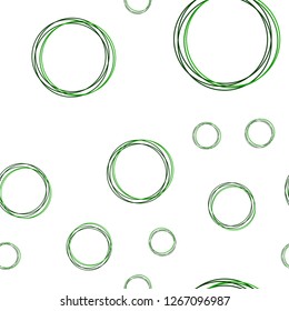 Light Green vector seamless texture with disks. Modern abstract illustration with colorful water drops. Design for wallpaper, fabric makers.