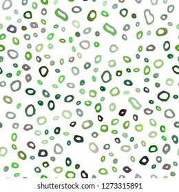 Light Green vector seamless texture with disks. Blurred decorative design in abstract style with bubbles. Template for business cards, websites.