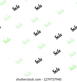 Light Green vector seamless texture with selling simbols. Abstract illustration with colorful gradient symbols of sales. Template for season sales, shopping ads.