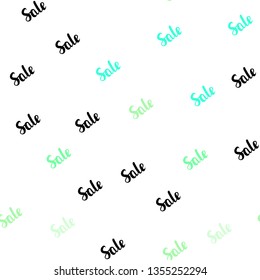 Light Green vector seamless texture with selling simbols. Colorful set of  percentage signs in simple style. Backdrop for super sales on Black Friday.