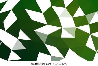 Light Green vector shining hexagonal shining triangular. Creative illustration in halftone style with gradient. Triangular pattern for your business design.