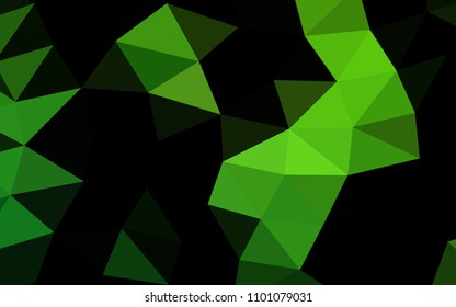 Light Green vector shining hexagonal shining triangular. Triangular geometric sample with gradient.  A completely new design for your business.