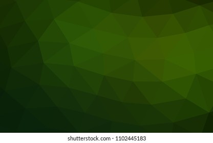 Light Green vector shining hexagonal shining triangular. A completely new color illustration in a vague style. Brand new style for your business design.