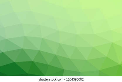 Light Green vector shining hexagonal shining triangular. Colorful illustration in abstract style with gradient. The best triangular design for your business.
