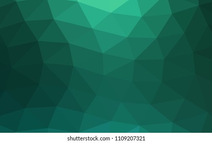 Light Green vector shining hexagonal shining triangular. Glitter abstract illustration with an elegant design. The completely new template can be used for your brand book.