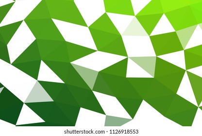 Light Green vector shining hexagonal shining triangular. An elegant bright illustration with gradient. Triangular pattern for your business design.