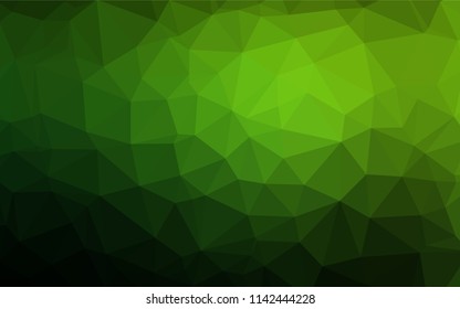 Light Green vector shining hexagonal pattern. Glitter abstract illustration with an elegant design. The best triangular design for your business.