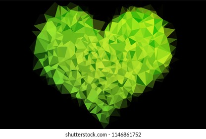 Light Green vector shining hexagonal template. Colorful illustration in abstract style with gradient. The best triangular design for your business.