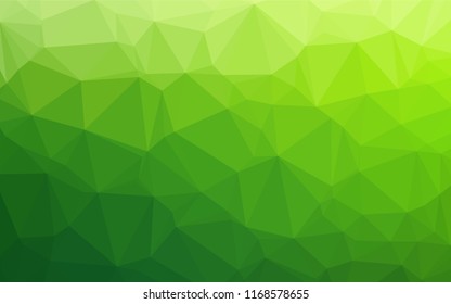 Light Green vector shining hexagonal pattern. Creative illustration in halftone style with gradient. Triangular pattern for your business design.