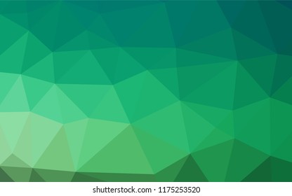 Light Green vector shining hexagonal template. Triangular geometric sample with gradient.  The completely new template can be used for your brand book.